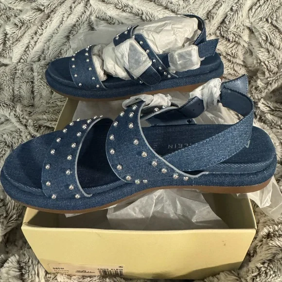 Anne Klein Denim Blue Studded sandals - Picture 4 of 4